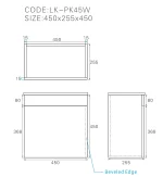Crete Mini Wall Hung PVC Cabinet Natural Oak LK-PK45W-OAK - Image 4