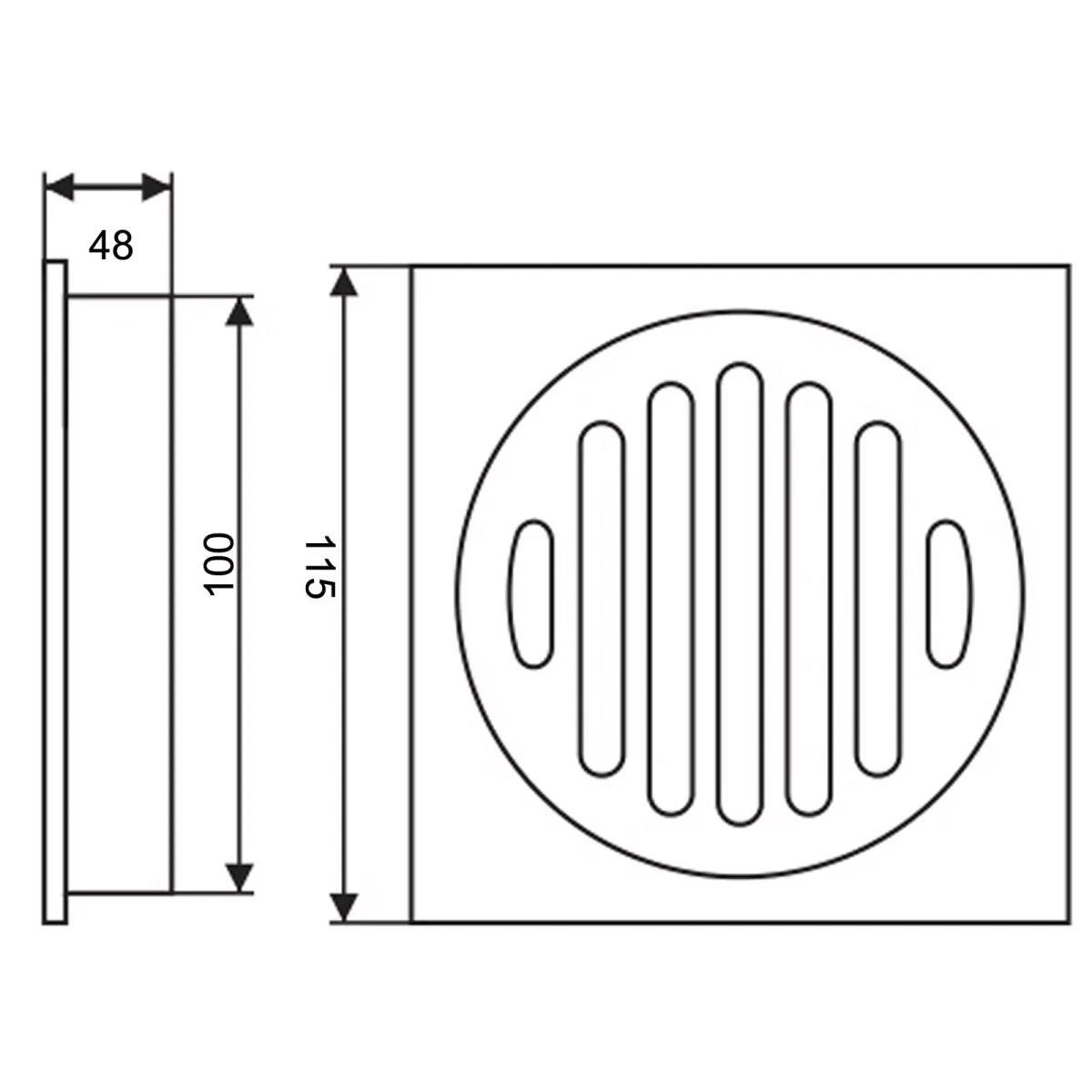 Brass Tile Insert Floor Drain (100mm Outlet) - Image 3