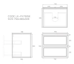 New Hamilton Federation Slim Wall Hung Cabinet Matte Grey LK-FH750NW-MG - Image 3