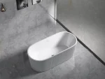 Agena Fluted Acrylic Free-Standing Bath with Overflow - Image 2