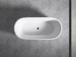 Agena Fluted Acrylic Free-Standing Bath with Overflow - Image 3