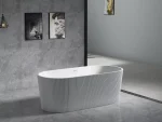Agena Fluted Acrylic Free-Standing Bath with Overflow