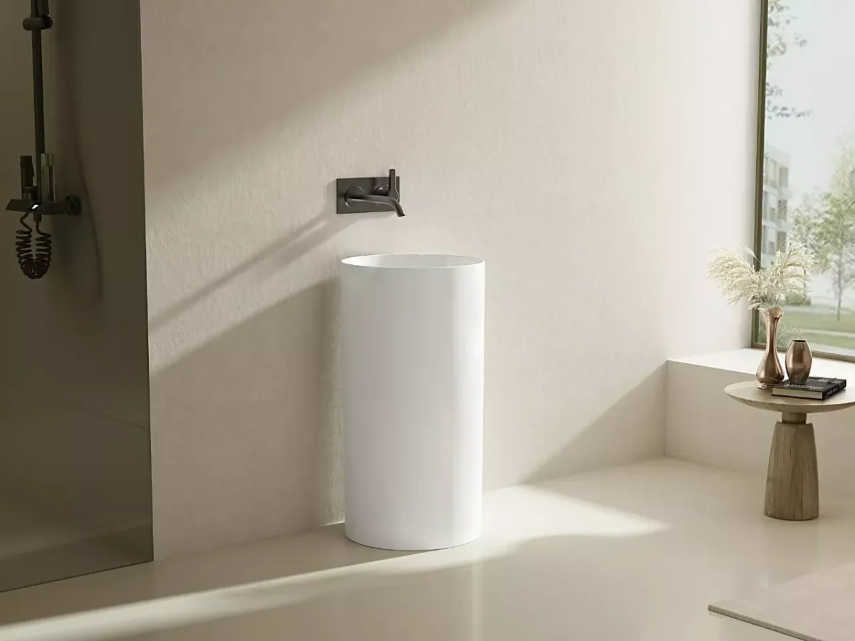 Ollia Free Standing Pedestal Art Basin LK-OP445-MW - Image 2