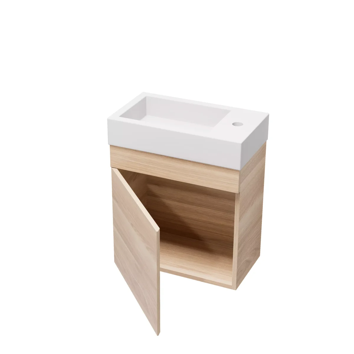 Crete Mini Wall Hung PVC Cabinet Natural Oak LK-PK45W-OAK - Image 3