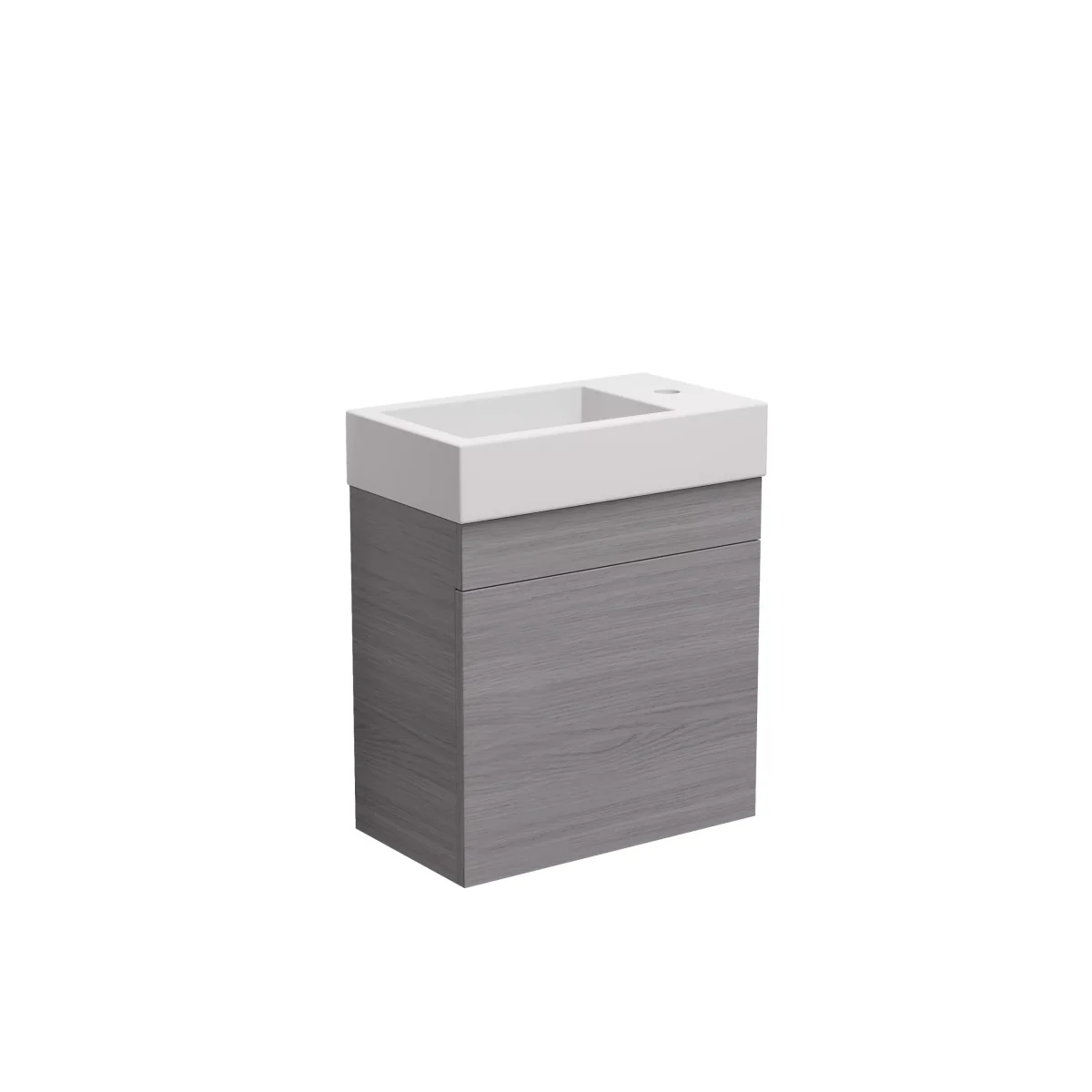 Crete Mini Wall Hung PVC Cabinet Grey Oak LK-PK45W-OG - Image 2