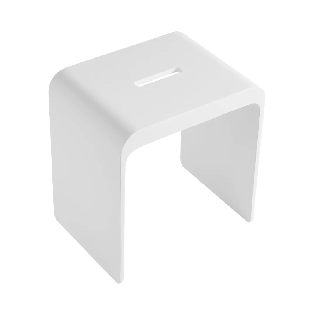 lk-scbs400-mw-692ab193df2ca Chasey Solid Surface Stone Bath Stool LK-SCBS400-MW - Image 1