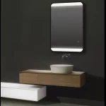 Frosted Edge Frontlit LED Mirror – Matte Black Aluminium Frame