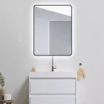 Curved Rim Rectangle LED Mirror