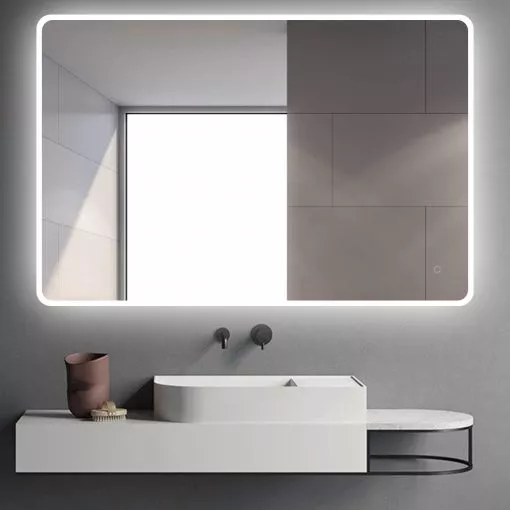 lm-lde-a1280-69155f3d3829a Curved Rim Rectangle LED Mirror - Image 1