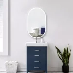 Oval 3 Color Lighting Acrylic LED Mirror – Touch Sensor & Defogger (Wall Mounted)