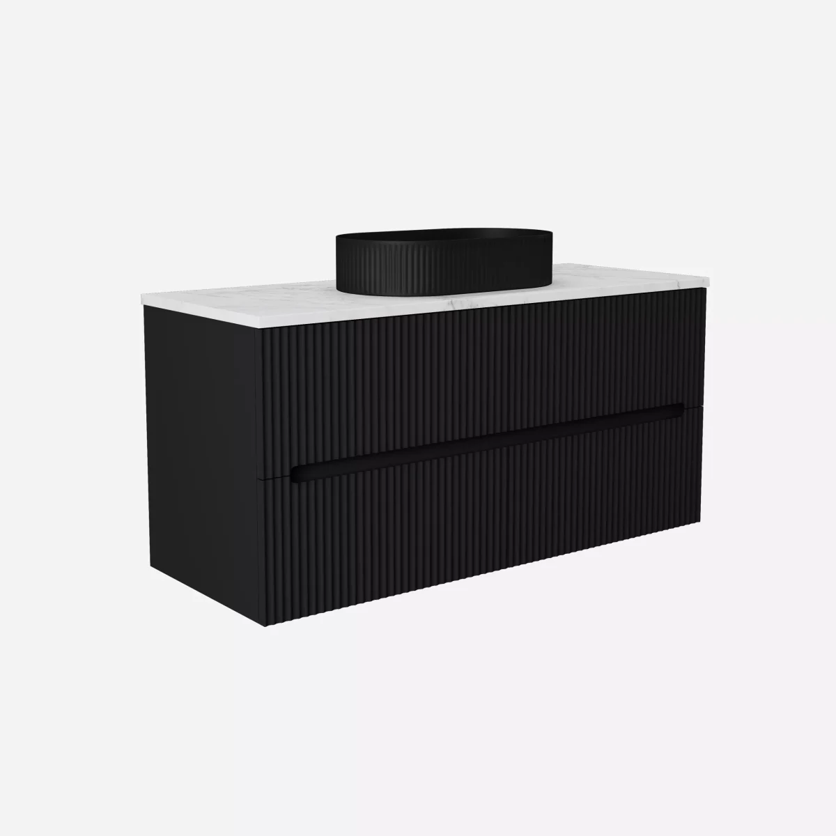 Cabarita Morden Wall Hung PVC Cabinet, Matte Black LK-MC1200W-MB - Image 2