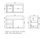 Camden Modern Wall Hung Cabinet Prime Oak LK-MC93LW-PO - Image 4