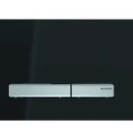 Geberit Push Plate ,Black glass place with brushed metal button,Sigma50DW, 115.788.DW.2