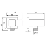 Square Shower Rail – Without Handheld - Image 2
