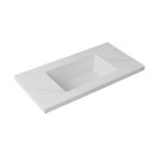 Carrara sintered stone seamless joined with fine ceramic basin LK-UCA