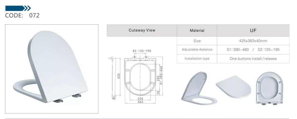 UF Thick Seat for Acacia Toilet Suite LK-SC072 - Image 4