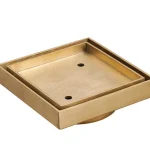 Rose Gold Slim Square Tile Insert Floor Drain (90mm outlet)D444RG
