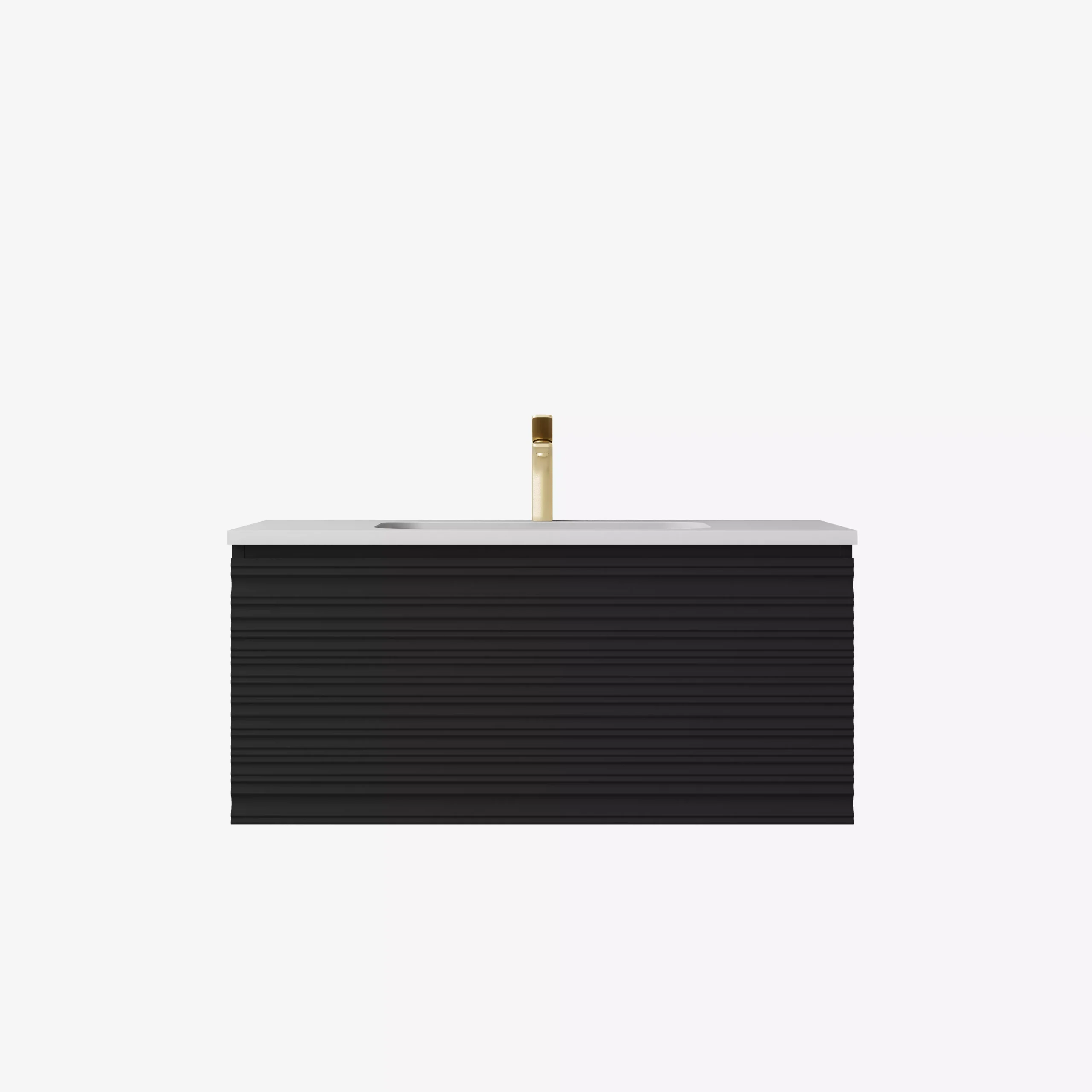 image-20250106082228-6933589c90472 Sedona Matte Black Fluted Wall Hung PVC Cabinet LK-MS750W-MB - Image 1