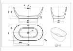 Ellips Slim Acrylic Free Standing Overflow Bathtub - Image 6