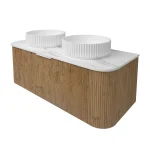 Agena Fluted Wood Grain WH Vanities Prime Oak LK-MA1200W-PO - Image 6