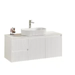 Crete Modern Wall Hung Vanity Matte White LK-MC124LW-MW