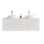 Crete Modern Wall Hung Vanity Matte White LK-MC1521W-MW