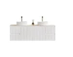 Crete Modern Wall Hung Vanity Matte White LK-MC154W-MW