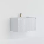 Crete Modern Wall Hung Vanity Matte White LK-MC74LW-MW