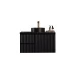 Crete Modern Wall Hung Vanity Matte Black LK-MC94LW-MB - Image 2