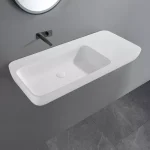 Roccia Solid Surface Stone Wall Hung Basin LK-SRW900-MW - Image 2